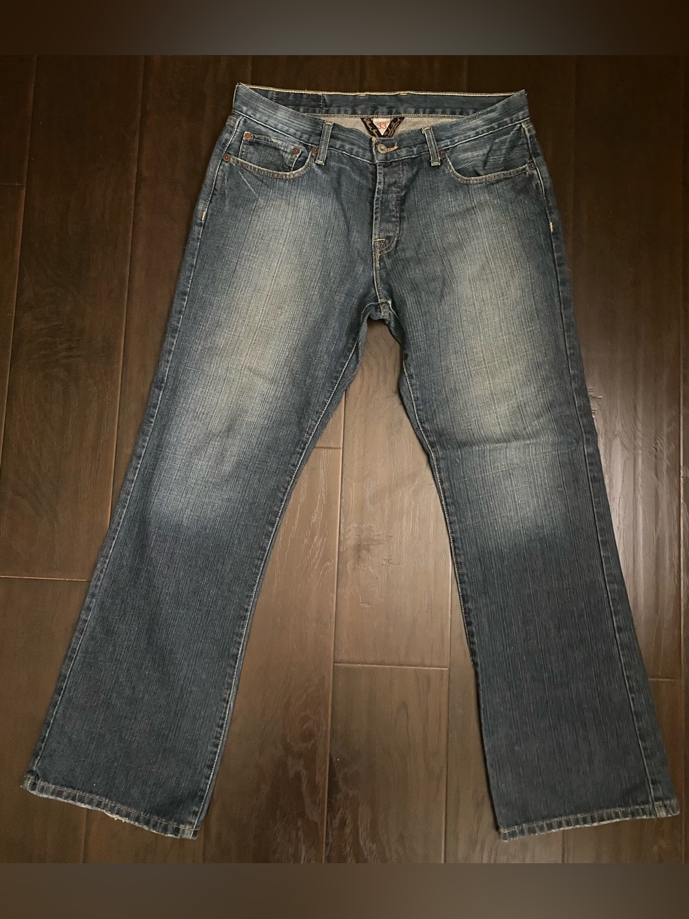Vintage Lucky Brand Men's Slim Bootcut Denim Jeans in Faded Blue 100% Cotton 33